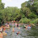 Tubers on Clear Creek River in Colorado