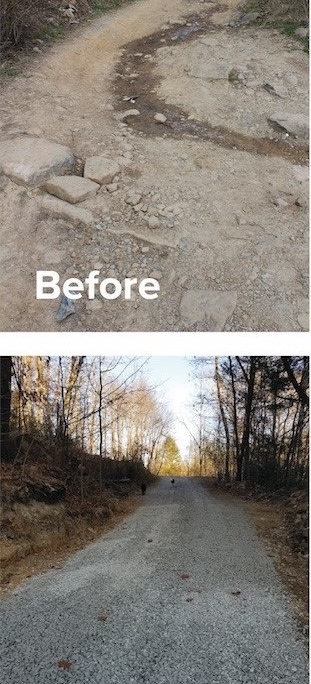 Rockville Access Road Before and After